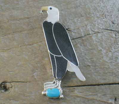 Zuni Eagle Inlay Pin/Pendant